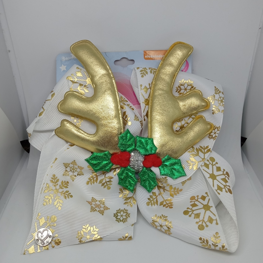 JoJo Siwa Gold Reindeer Antler Hair Bow